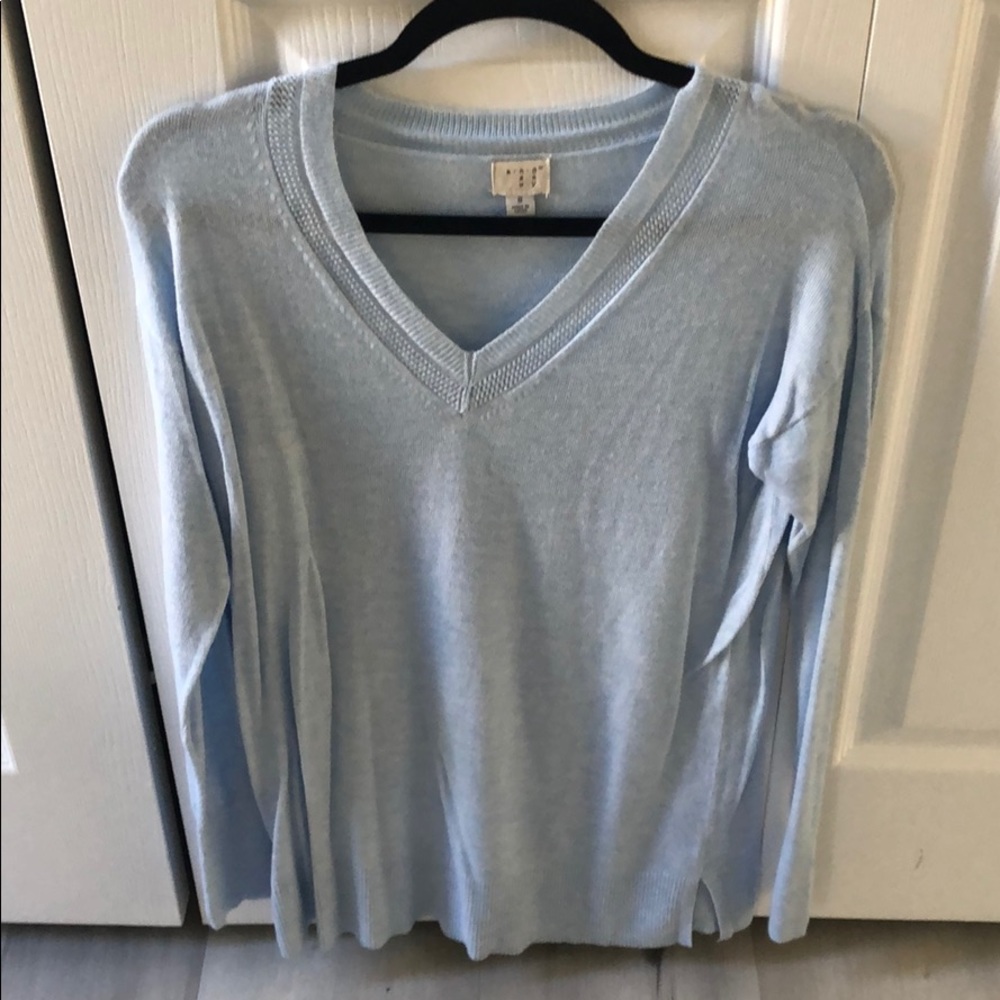 A New Day powder blue, v-neck sweater